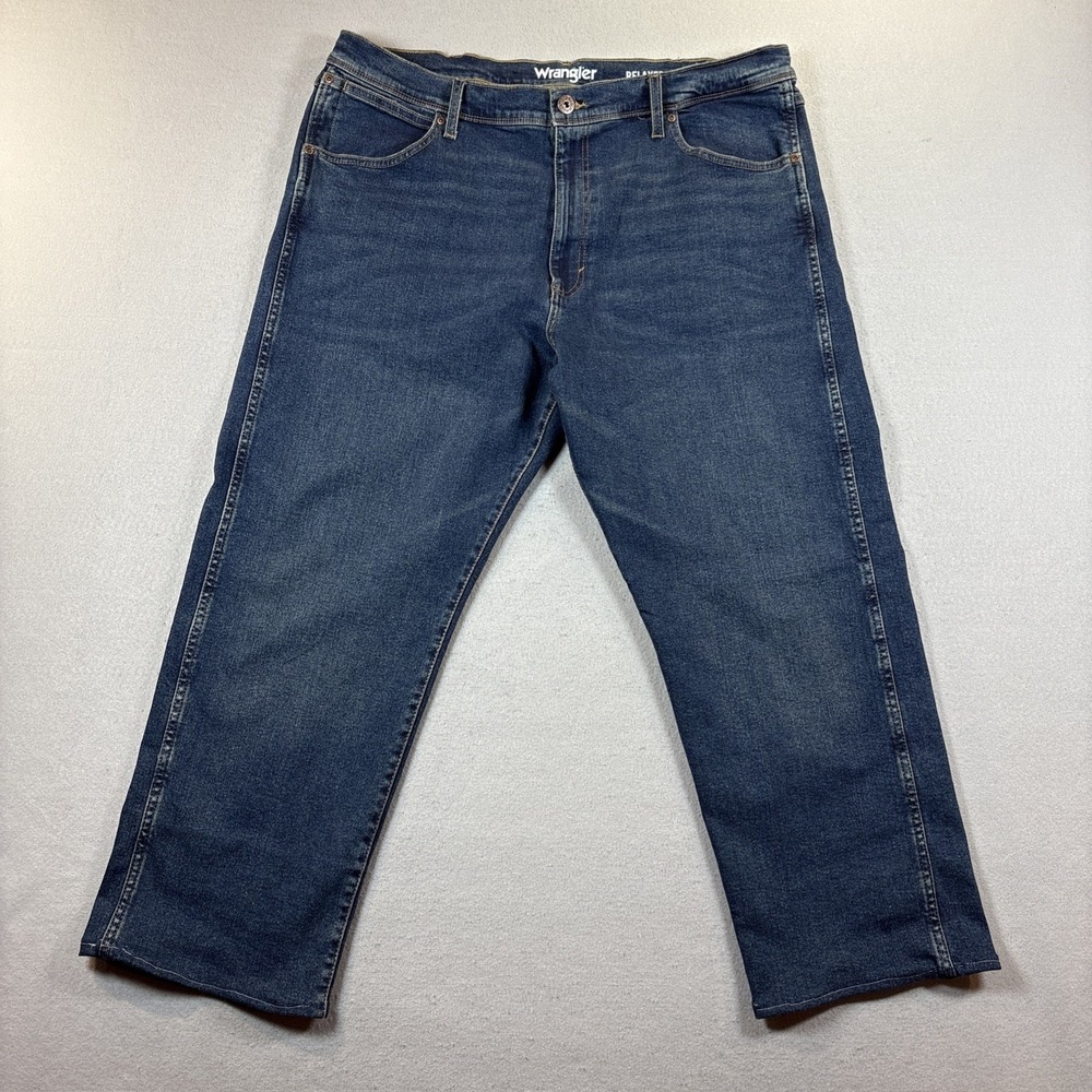 Wrangler Jeans Mens 40x30 (40x28 hemmed) Blue Straight Leg Relaxed Fit Stretch